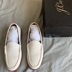 J Crew x GH Bass Weejuns -  Camden Ivory Suede Loafer US 10.5